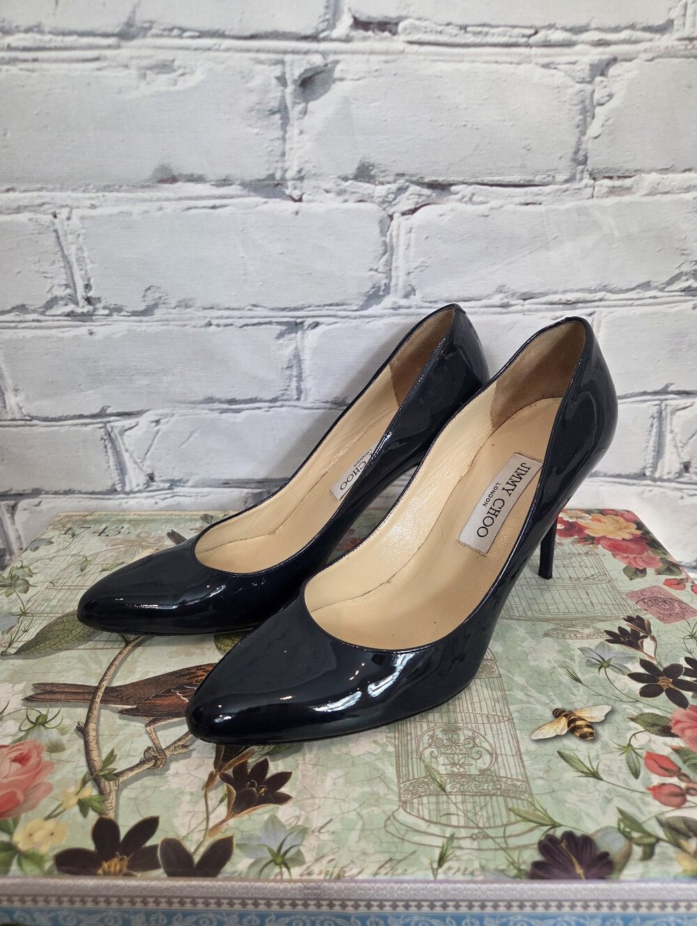 Jimmy Choo Navy Patent Pumps
